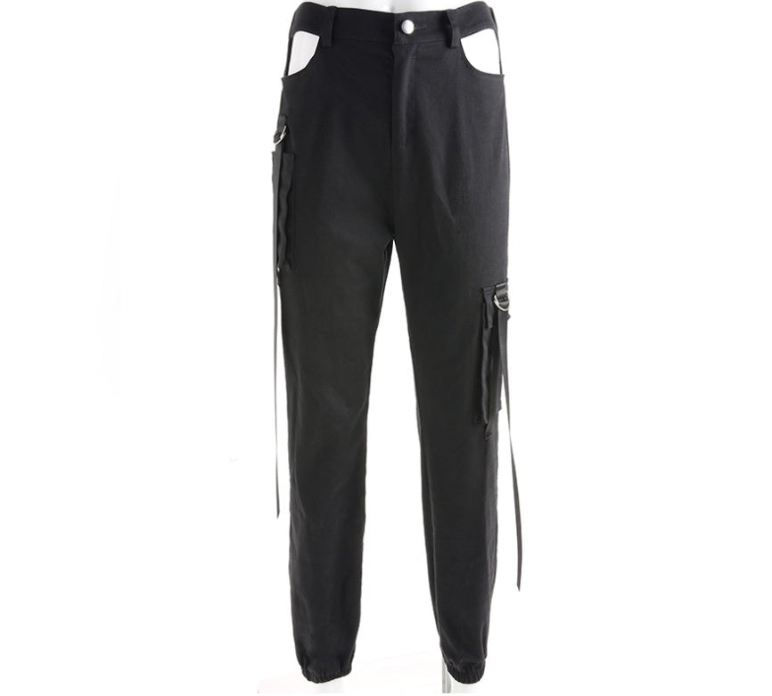 Women's High-Waist Black Pencil Pants with Pockets