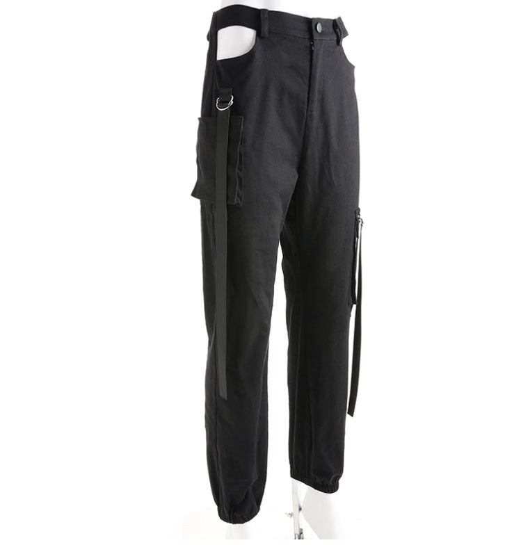 Women's High-Waist Black Pencil Pants with Pockets