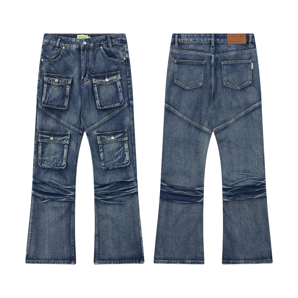 Unisex Multi-Pocket Workwear Jeans – Durable & Stylish Denim