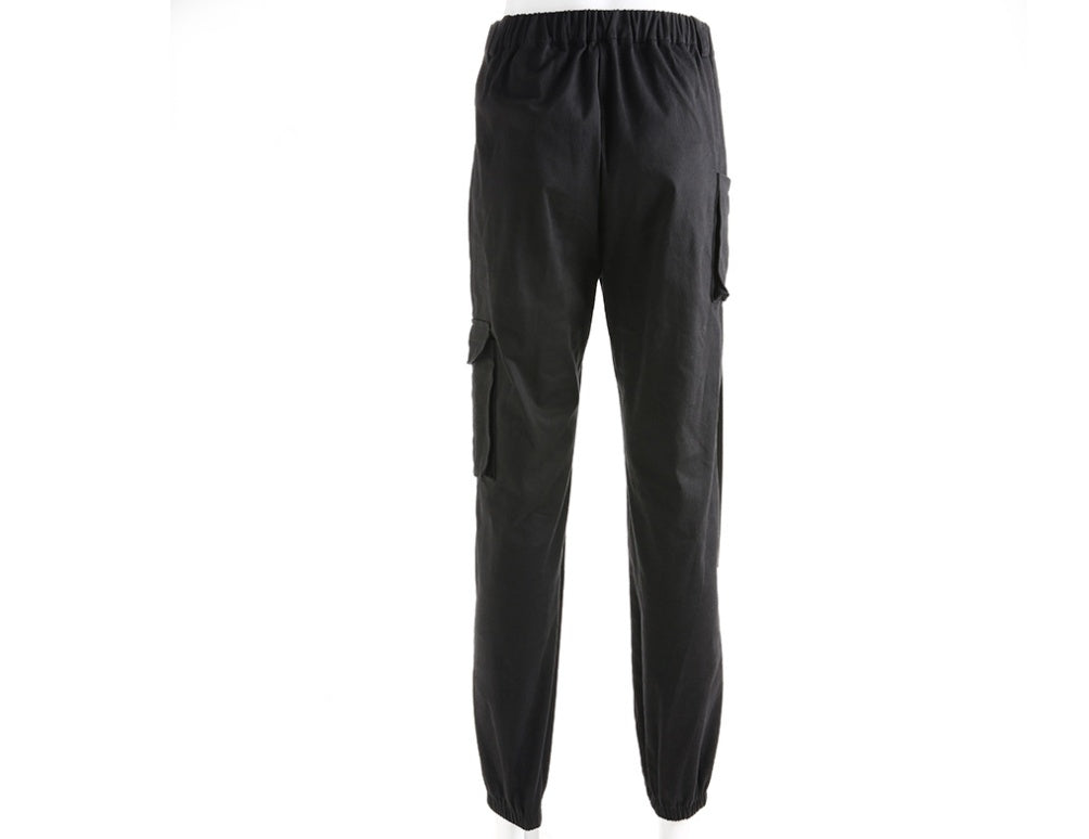 Women's High-Waist Black Pencil Pants with Pockets