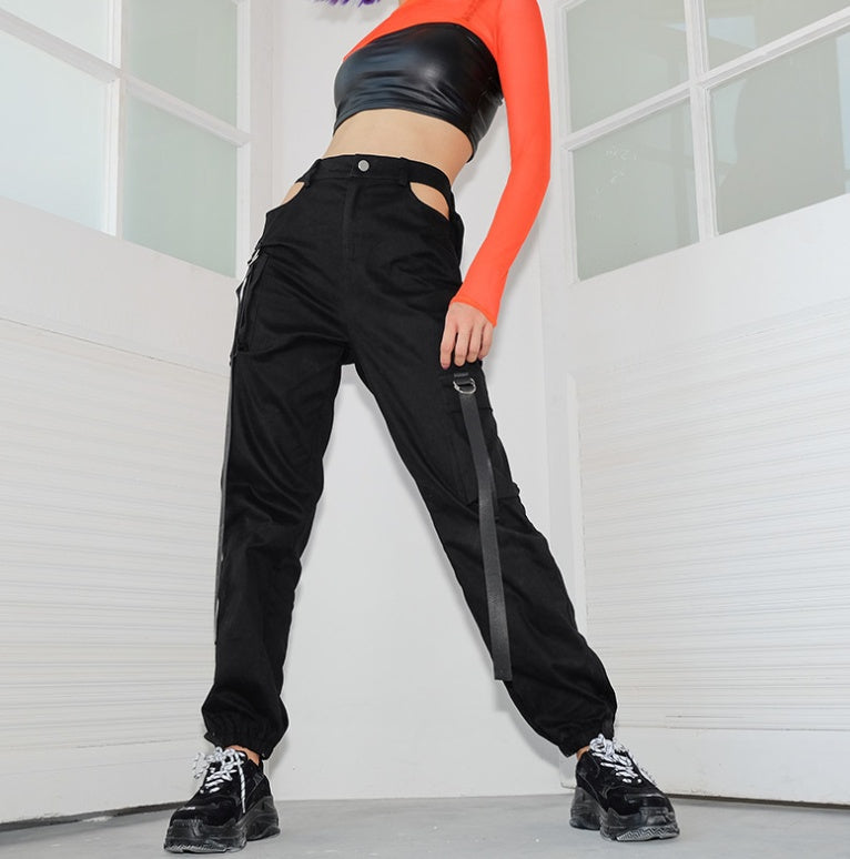 Women's High-Waist Black Pencil Pants with Pockets