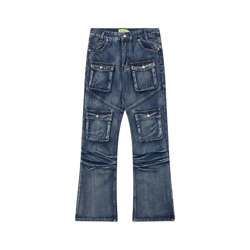 Unisex Multi-Pocket Workwear Jeans – Durable & Stylish Denim